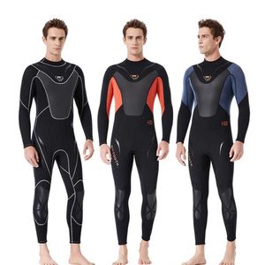 Wetsuits Drysuits 3mm Erkekler Uzun OnePiece Fermuar Wetsuit Kalınlaştırılmış Sıcaklık SBR Neopren Kauçuk Kayak Yüzme Wetsuit M2XL J230505