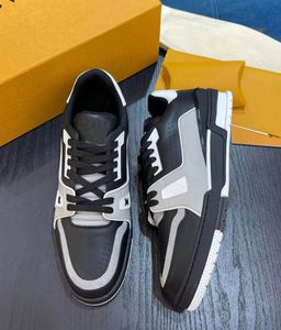 Famosa marca 2023 sapatos masculinos designer tênis casuais sapatos plataforma vintage formadores granulado couro de bezerro lona skate andando
