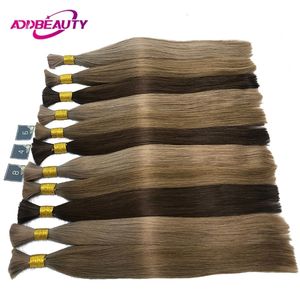 Cabelo a granel AddBeauty Blond Human Human Hair Extension 50g 100g Cabelo a granel humano para roncer extensões de cabelo a granel natural grossas 230504