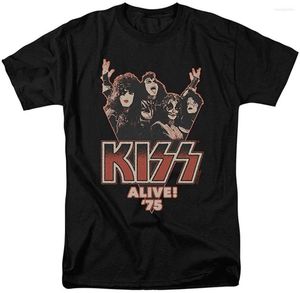 Magliette da uomo kiss vivi 75 rock music camicia dal vivo uomini adesivi da donna con taglie taglie