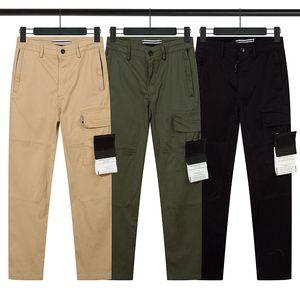 Men's brand designers stone pants Zip pocket elastic fit cargo pants