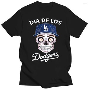 Men's T Shirts Dia De Los Dodger Halloween Sugar Skull Shirt Mens Tee S 5Xl
