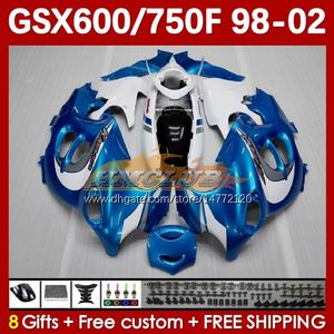 Kropp för Suzuki Katana GSX600F GSXF750 Blue Stock GSXF-750 GSXF 600 750 CC 169NO.58 GSX750F 600cc 750cc 98 99 00 01 02 GSXF600 GSXF-600 1998 1999 2000 2001 2002 FAIRING