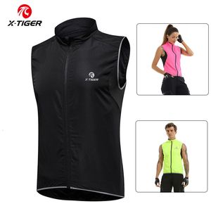 Cycling Jackets X-TIGER Windproof Cycling Vest Men Women Summer Cycling Jacket Outdoor Hiking Hunting Sleeveless Windbreaker Quick-Dry vests 230505
