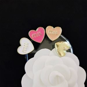 Women Girl Heart Letter Stud Earring with Stamp Cute Heart Earring for Gift Party