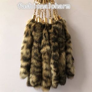 10pcs/lots Real Genuine Fur Tail Keychain Cosplay gioca il pendente del telefono dell'automobile di fascino del sacchetto