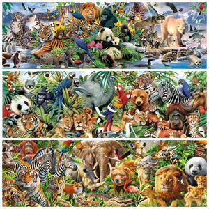 Стичка новая распродажа 5D Diamond Painting Kit Animal World Diamond Emelceery Tiger Lion Wall Art Stitch Stitch гостиная спальня домашняя декор дома