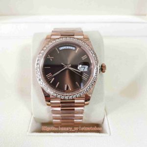 BPF Orologi da uomo di qualità perfetta m228345rbr-0009 228345 40mm Chocolate Roman Dial Full Diamond Bezel Sapphire Rose Gold Orologi da polso meccanici automatici da uomo