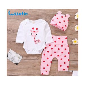 Rompers Baby Girl Ubrania Ustawa Born Born Ubranie do Bodysuit Cute Fall Outfitd35 C0922 Drop dostawa Kids Matnity Supsuits Dhpnz