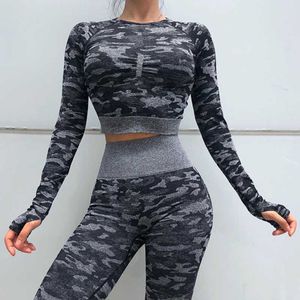 Yoga outfit Ny 2 -stycken Sömlös gymkläder Yoga Set Fitness Workout Set Yoga Out Fits For Women Athletic Legging Women's Sportswear Suit P230505