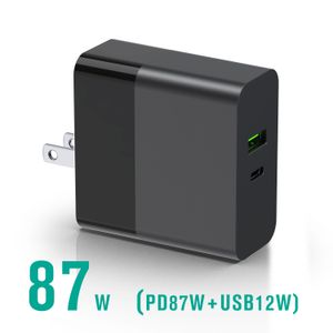 87W PD充電器20V 4.25A USB C Adapter for MacBook Pro Air HP Asus Samsung Lenovoラップトップタブレット電話充電器