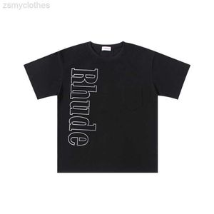 Camisetas masculinas rhude de alta qualidade masculina letra impressão camiseta solta tampas de manga curta camiseta de moda de hip-hop camiseta de alta qualidade