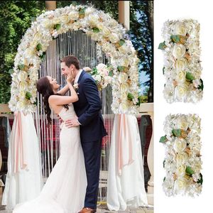 Decorative Flowers Wreaths Artificial Peony Rose Hydrangea Row Wedding Background Fake Flower Wall Decoration DIY Combination Wedding Arch Arrangement 230505