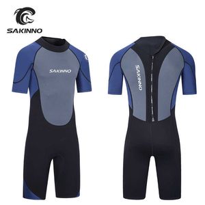 Neopity drysuty niszczyciele Krótkie mężczyźni 3 mm2 mm neoprenu dorosłych Surfing Canoeing Scuba Suits One Piece Shortie Męski Zip J230505