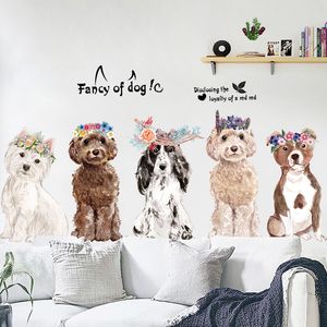 Duvar Kağıtları Nordic Style Puppy Aleals Güzel Köpek Duvar Stickers Sanat Resim Ev Dekoru Kalitesi PVC Duvar Kağıdı Dükkanı Penceresi Duvar Stickers 230505