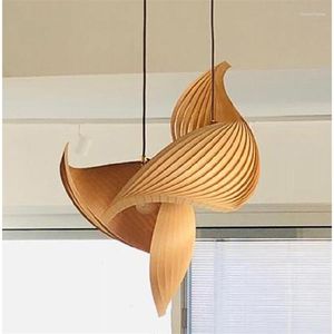 Pendant Lamps Nordic Wood Lights Lighting Villa Living Room Decoration Hanging Lamp Retro Loft Stairs Kitchen Industrial