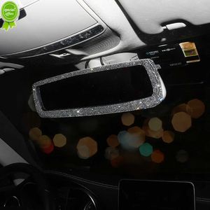 Novo shinestone retrovisor espelho decoração de decoração de carro interior charme cristal bling diamante traseiro visto capa acessórios de carros para mulheres grils