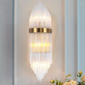 Vägglampa modern minimalistisk kristallglas showroom hall personlighet sängbakgrund