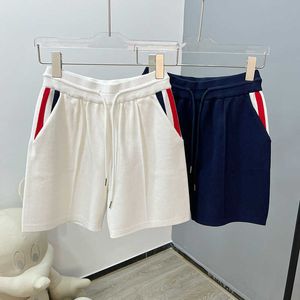 Women's Shorts TB Summer Shorts New Red White and Blue Webbing Threepoint Pants Casual Sweatpants Loose Knit Trend Ice Hemp Hot Pants Z0505