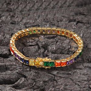 5mm Colorful Cubic Zircon Diamonds Tennis Bracelets Bangle Women Girl Lover Jewelry Gift