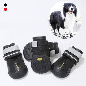 Buty odblaskowe buty dla psów trampki Wodoodporne anty -Skid Winter Dog Boots Footwear Socks Buty dla husky średnie duże psy