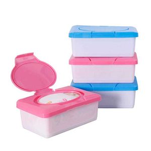 Tissue Box Cover Holder for Baby Wipes, 80 Count Large Capacity Plastic Wet Wipe Dispenser with Lid