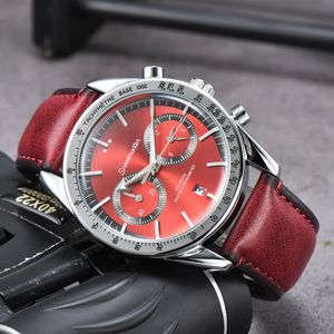 Omeg Wrist Watches for Men 2023 New Mens Watches Five needles All Dial Work Quartz Watch High Quality Top Luxury Brand Chronograph Clock leather Belt Fashion Mens