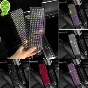 New 2Pcs Bling Car Seat Belt Ornament Rhinestone Shoulder Pads Shoulder Protector Pad Cover Cushion Car Accessories for Women