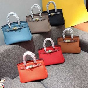 Purses New litchi pattern bag 30cm buckle handbag large bag shoulder bag 25cm