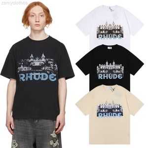 メンズTシャツRhude Trend Brand Tshirt Men Men Mens Best QualityTシャツレタープリントTシャツ夏スタイルトップファッション高品質