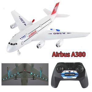 Самолет Modle Airbus A380 RC Самолет Drone Drone Toy Sust Demote Prony 2,4 г самолета с фиксированным крылом Модель наружного самолета для детского мальчика Aldult Gift 230504