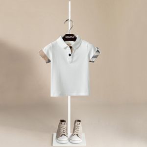 Polos design sommar baby pojke skjorta mode barn kort ärm t shirt randiga barn bomullskläder 19 år pojke toppar dropp 230504