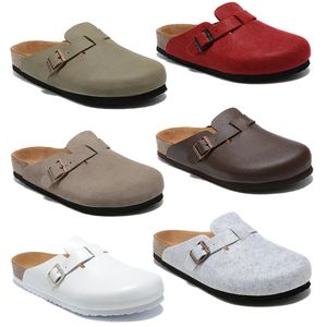 Boston 2023 Slippers Beach Sandals Lazy Shoes Lovers Scuffs Designer Trainers New Leather Bag Head Pull Cork Female Male Mules Mens Womens Loafer Birk Bonstons