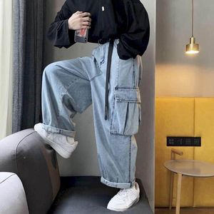 Women's Jeans Women Solid Vintage High Waist Wide Leg Denim Trousers Simple Students All-match Loose Fashion Harajuku Mens Chic Casual