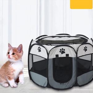 Pensje przenośny składany namiot pet cat house ośmiokątna klatka na kota Playpen Puppy hodera łatwa operacja ogrodzenie outdoor Big Dogs House
