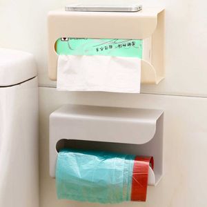 Vävnadslådor servetter Tissue Box Wallmontered Servin Holders Selfadhesive Hanging Paper Handduk Fall Spårande Punch Free Waterproof för vardagsrum Z0505