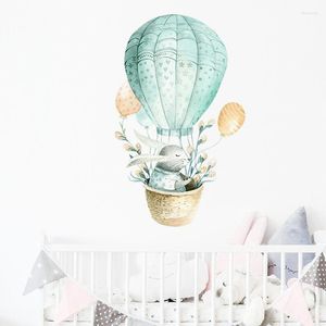 Wall Stickers Cartoon Air Balloon For Kids Room Baby Nursery Bedroom Living Home Decoration Cute Animals