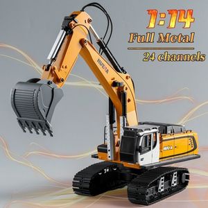 ElectricRC Car Huina 1 14 Product 1599 Twentyfour Channel Alloy Engineering Adult Collection Grade Remote Control Electric Excavator 230504