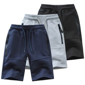 Shorts Kids Boys Shorts Summer Zipper Pocket Design Infronto Calças de malha casual para adolescente menino 314 anos roupas 230504