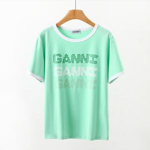 summer new Gannisg Women's t shirt Designer Shirts branded Women's Casual printed green color Loose Fashion Women's Short Sleeve t shirt tees tops for women