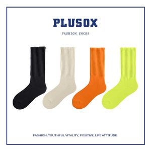 Çoraplar Plusox Çoraplar Erkekler için İlkbahar Yaz Sonbahar Orta Tüp Çoraplar Amerikan İş Kıyafetleri Havlular Kalın Başlık Çorapları Kadın Çorap Yok Çoraplar