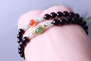 Strand Small Leaf Red Sandalwood Bracelet 0.6 54 Exquisite With Natural An Jade Minority Design Ladies