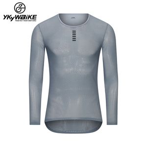 Magliette da ciclismo Top YKYWBIKE Ciclismo Base Layer manica lunga BikeSports Bike Shirt Underwear Camicia da bicicletta da corsa nero bianco 230505