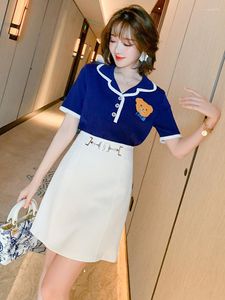 Work Dresses Bear The Three-dimensional Flocking Edge Lapel Coat A - Line Of Tall Waist Skirt Suits Female Summer