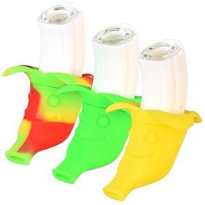 Tubos de silicone coloridos estilo de vidro de vidro de vidro de novehs de filtro de poço de poço de poço portátil portátil Herb Tobacco Tara de cigarro DHL DHL