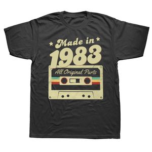 Erkek Tişörtleri Komik Vintage 1983 Tişörtünde Yapılan Tişört 40. Doğum Grafik Pamuk Sokak Giyim Kısa Kollu Doğum Günü Hediyeleri Yaz Stil T-Shirt Erkekler 230504