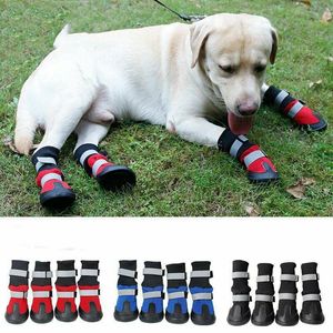Bot 4pcs Anti Slip Pet Snow Boot Koruyucu Ayakkabılar Köpek Yağmur Öngen Çoraplar Sıcak S/M/XL