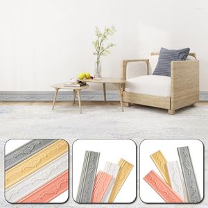 Väggklistermärken PVC Baseboard Självhäftande bakgrundskant Strip kjol Foam Anti-Collision 3D Stereo Midje Line Sticker