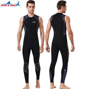 Wetsuits drysuits الرجال النيوبرين 3 مم طويل جون فولس فولس بدعوى أمامية واحدة قطعة واحدة الغوص بدلة بلا أكمام الرطب للرياضات المائية سهلة تمتد J230505