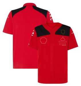 Polos Polos F1 Racing Team Mundur Racing Sports Shirt Button Lapel Polo Shirt Red Szybkie oddychanie koszulka konfigurowalna Kwix